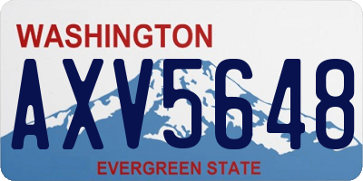 WA license plate AXV5648