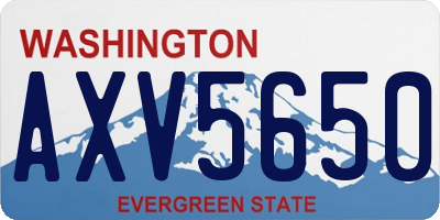 WA license plate AXV5650
