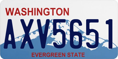 WA license plate AXV5651