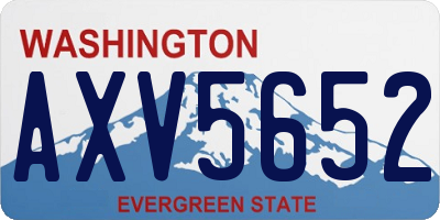 WA license plate AXV5652