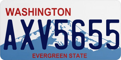 WA license plate AXV5655