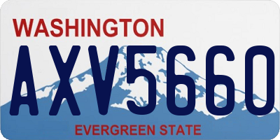 WA license plate AXV5660