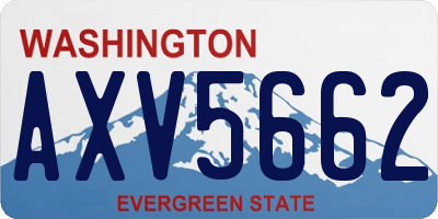 WA license plate AXV5662
