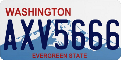 WA license plate AXV5666