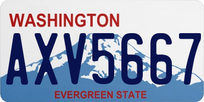 WA license plate AXV5667