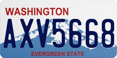 WA license plate AXV5668