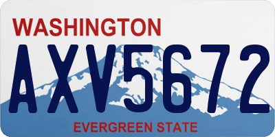 WA license plate AXV5672