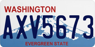 WA license plate AXV5673