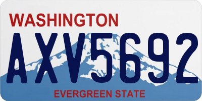 WA license plate AXV5692