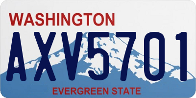 WA license plate AXV5701