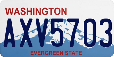 WA license plate AXV5703