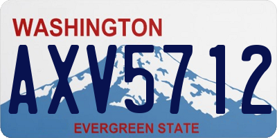WA license plate AXV5712