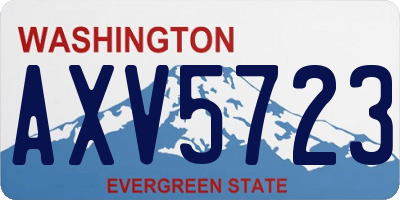 WA license plate AXV5723