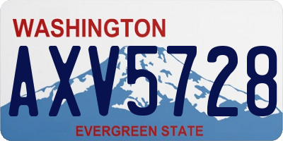WA license plate AXV5728