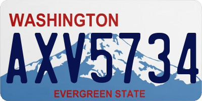 WA license plate AXV5734