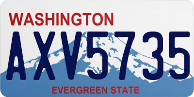 WA license plate AXV5735