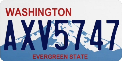 WA license plate AXV5747