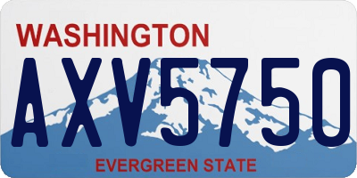 WA license plate AXV5750