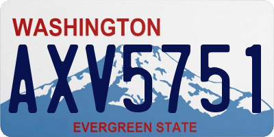 WA license plate AXV5751