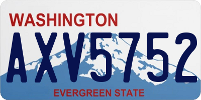WA license plate AXV5752