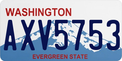 WA license plate AXV5753