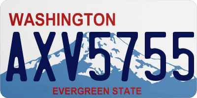 WA license plate AXV5755