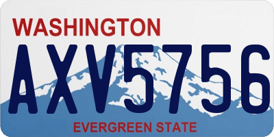 WA license plate AXV5756