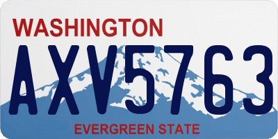 WA license plate AXV5763