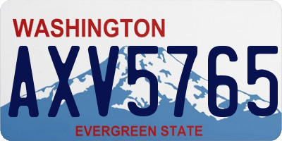 WA license plate AXV5765