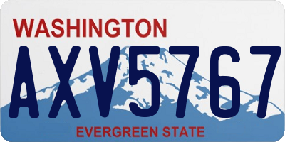 WA license plate AXV5767