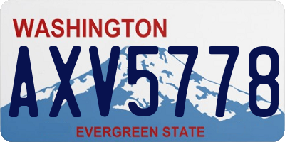 WA license plate AXV5778