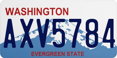 WA license plate AXV5784