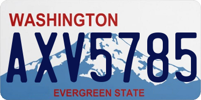 WA license plate AXV5785