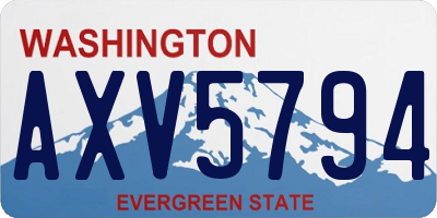 WA license plate AXV5794