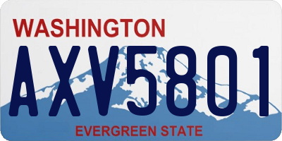 WA license plate AXV5801