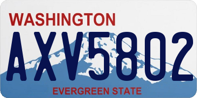WA license plate AXV5802