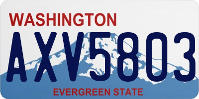 WA license plate AXV5803