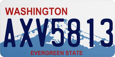 WA license plate AXV5813