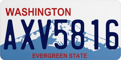 WA license plate AXV5816
