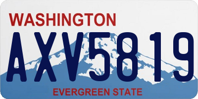 WA license plate AXV5819