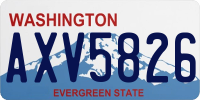 WA license plate AXV5826