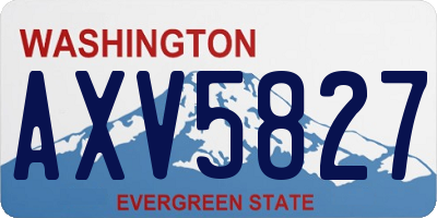 WA license plate AXV5827