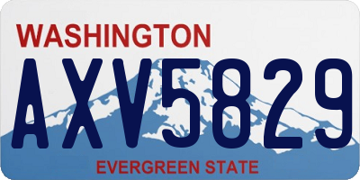 WA license plate AXV5829