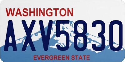 WA license plate AXV5830