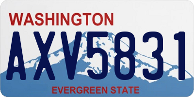WA license plate AXV5831