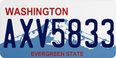 WA license plate AXV5833