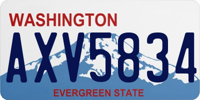 WA license plate AXV5834