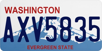 WA license plate AXV5835