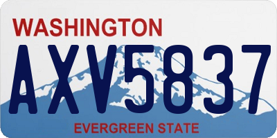 WA license plate AXV5837