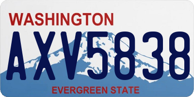 WA license plate AXV5838